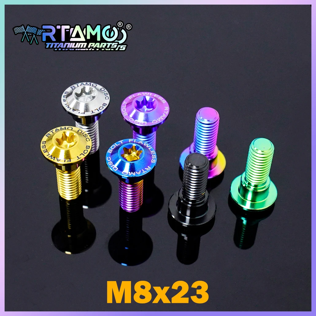 RTAMO Perno de titanio Gr5 M8X23 tornillo de disco de freno tornillo de paso de cabeza Torx para Honda Forza 350 Wave 125i/110i PCX160 Yamaha Xmax 300