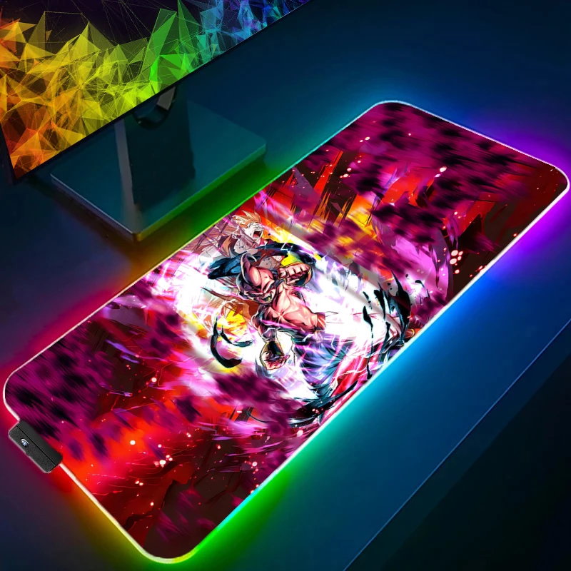 Dragon Ball Majin Buu Computer MousePad LED Gamer Mouse Pads XXL Gaming Mousepad Desk Mause Pad RGB Keyboard Mouse Backlight pad - Image 2