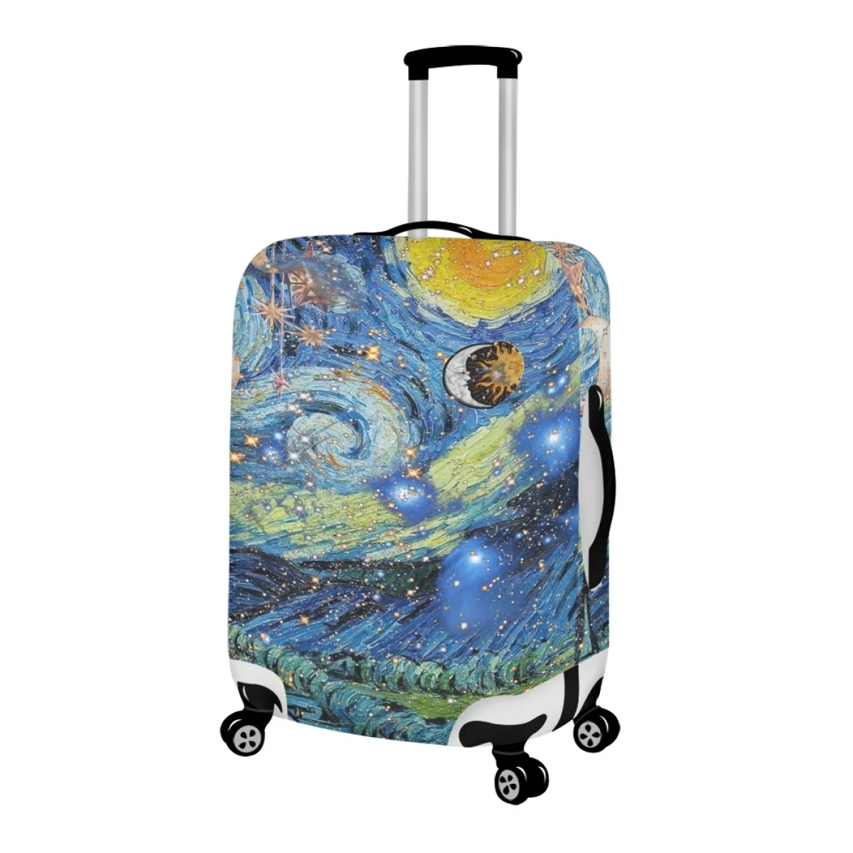 FORUDESIGNS Practical Luggage Suitcase Protector Van Gogh Starry Night Painting Trolley Case Travel Accessories Anti-scratch Bag