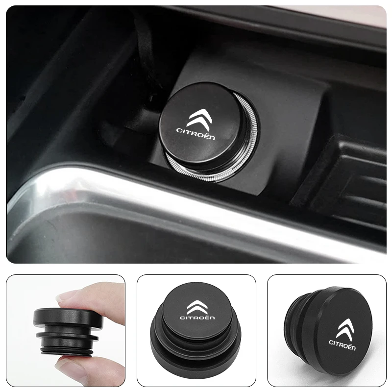 Car Aluminum Cigarette Lighter Button Plug Dust Cover For Citroen C4 C3 C5 C1 C2 VTS Berlingo Celysee Xsara Picasso Aircross