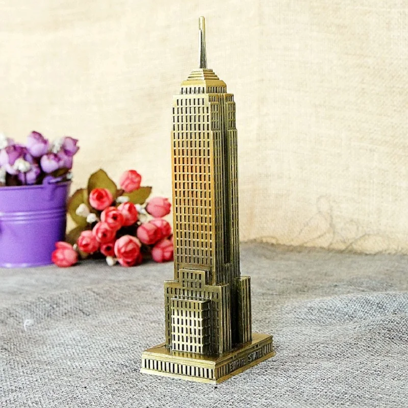 Simulated Metal Empire State Building New York USA Landmark Ancient Building Tourist Souvenir Home Decor Furnishing Article Gift