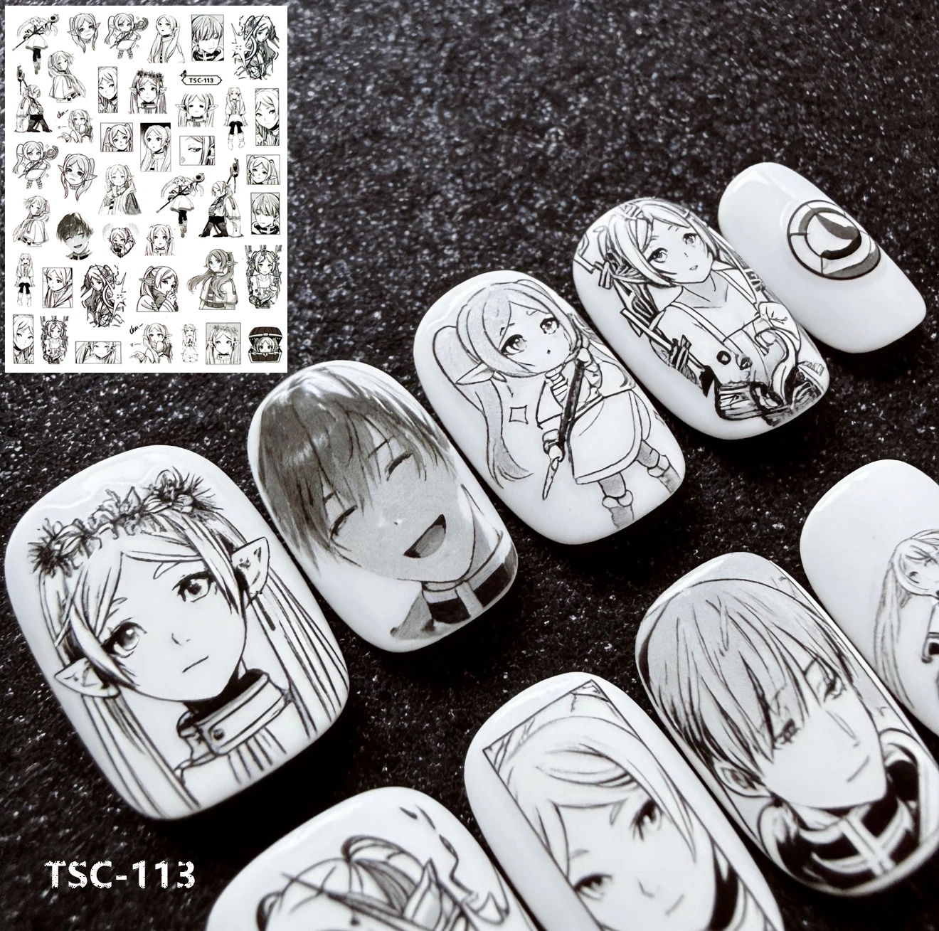

Набор для дизайна ногтей TSC-111-113: 3D-наклейки с персонажами аниме, самоклеящиеся, с клеевым слоем, для декорации ногтей