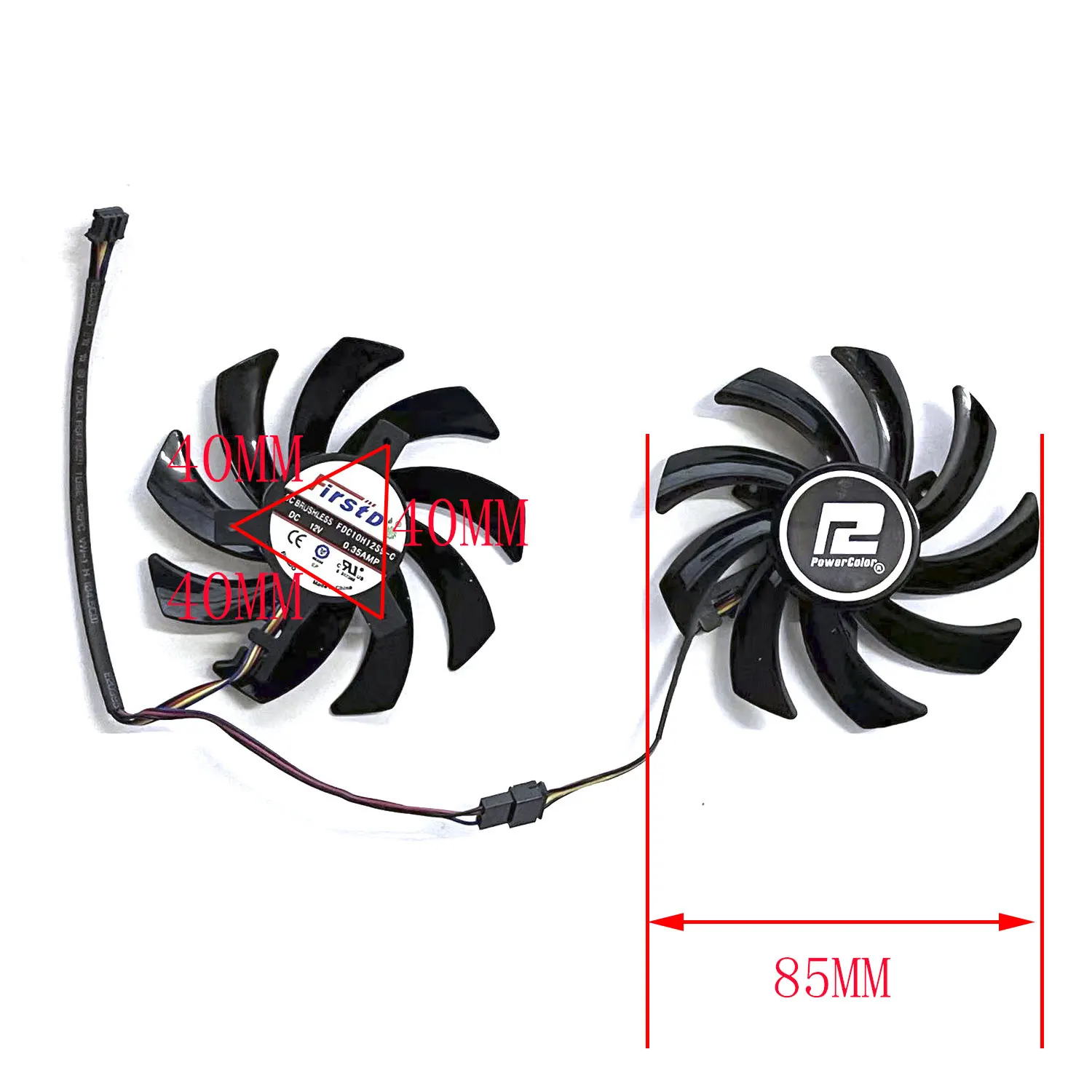 85MM 4PIN T129215BU FDC10U12S9-C GPU Fan for PowerPower RX 6700XT 6600XT 6600 6650XT6500XT RX 5700XT 5600XT 5500XT Graphics Card