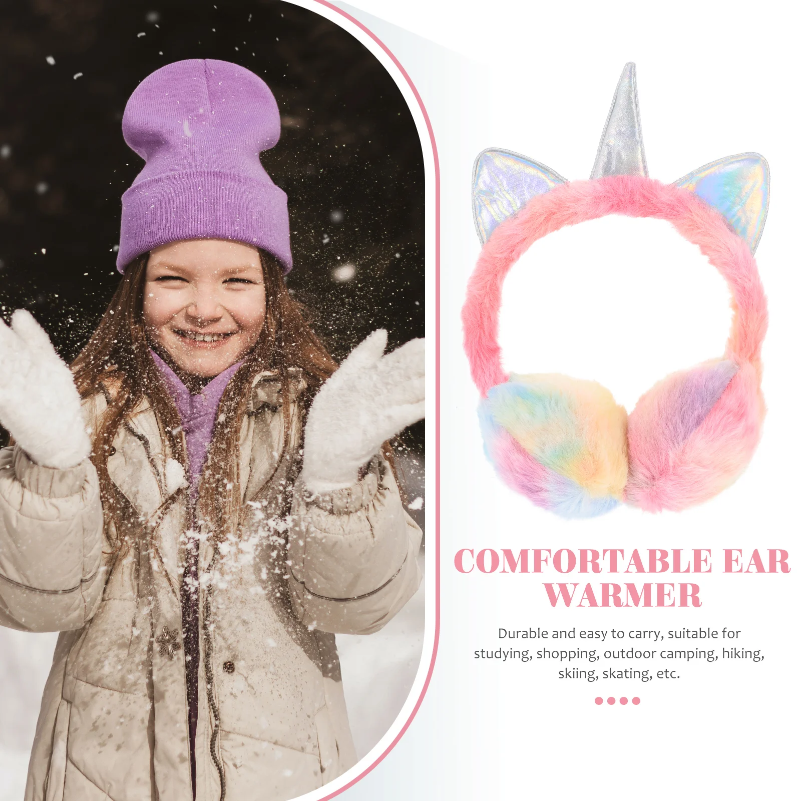 Unicorn Earmuffs Girl Warm Plush Protector Cuff Protection Cover Winter Lovely Fluffy Comfortable