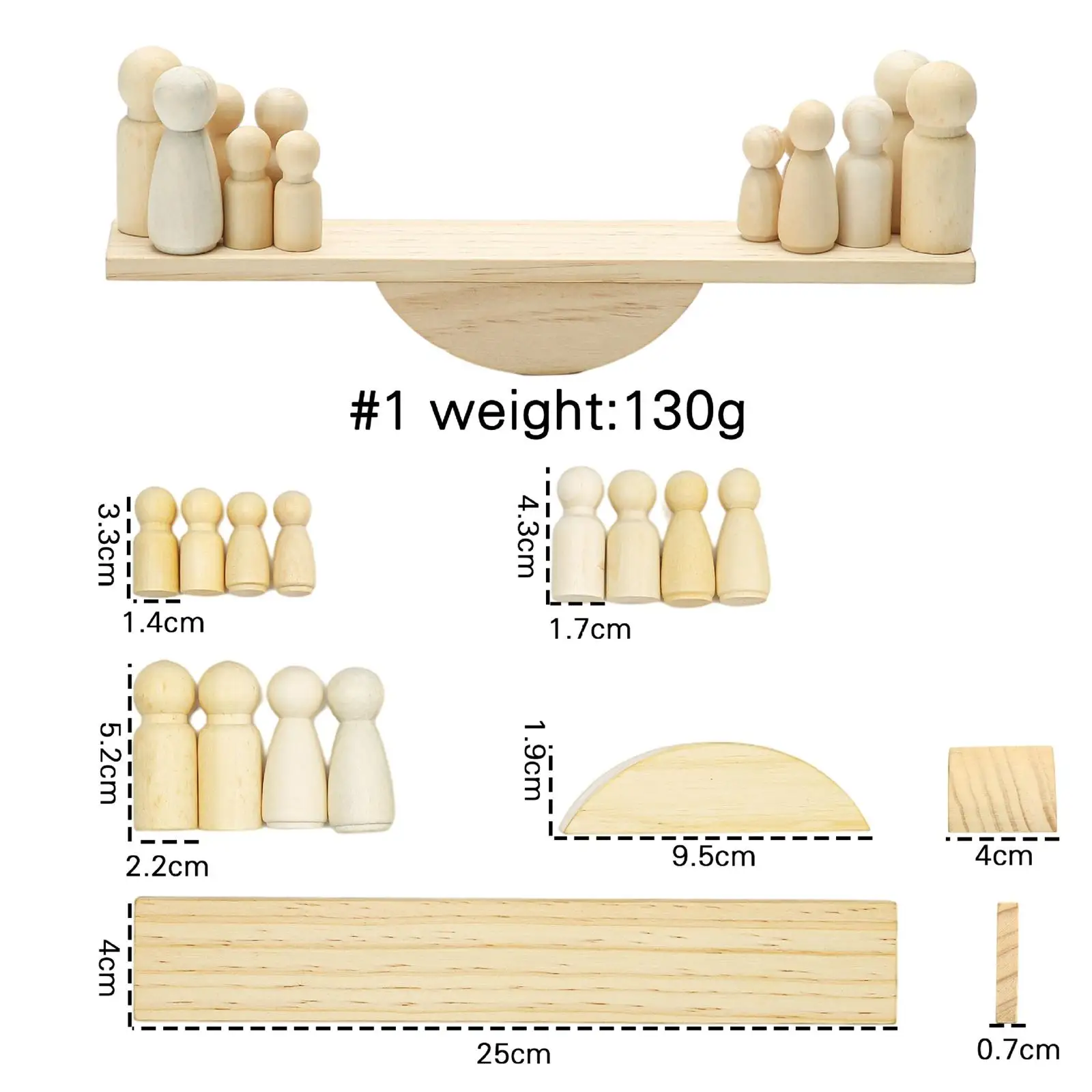 14 pezzi di equilibrio in legno giocattoli matematici per il tempo libero allenamento dell'equilibrio Montessori robusti giocattoli educativi giocattolo da tavolo per bambini ragazzi