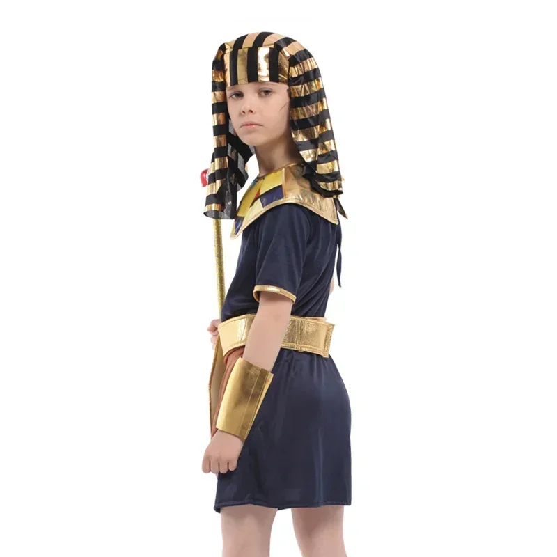 SN88 Ancient Egyptian King Pharaoh Halloween Goddess Cleopatra Cosplay Costume for boy and girl，kid Role Play Performace Out%#2@