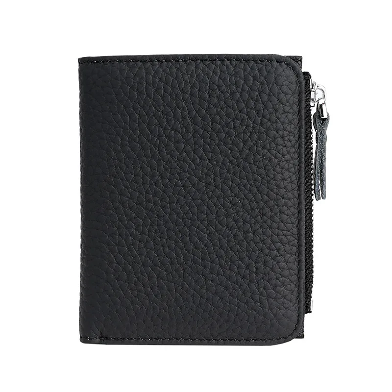 Western RFID Cowhide Leather Zipper Women Wallet Large Capacity Hasp Purse for Ladies