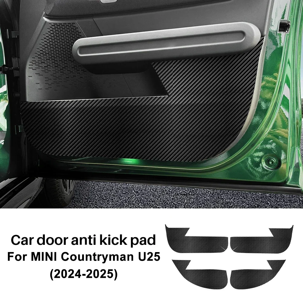 

Carbon Fiber Pattern Sticker Car Door Anti-Kick Mat For Mini Countryman U25 2024 2025 Soil-Proof Children's Kick Pad Accessories