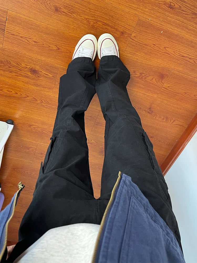 

Мужские джинсы Bla American Vibe, рабочие брюки, тонкие прямые брюки с эффектом удлинения, высокая талия, застежка-молния, повседневная одежда