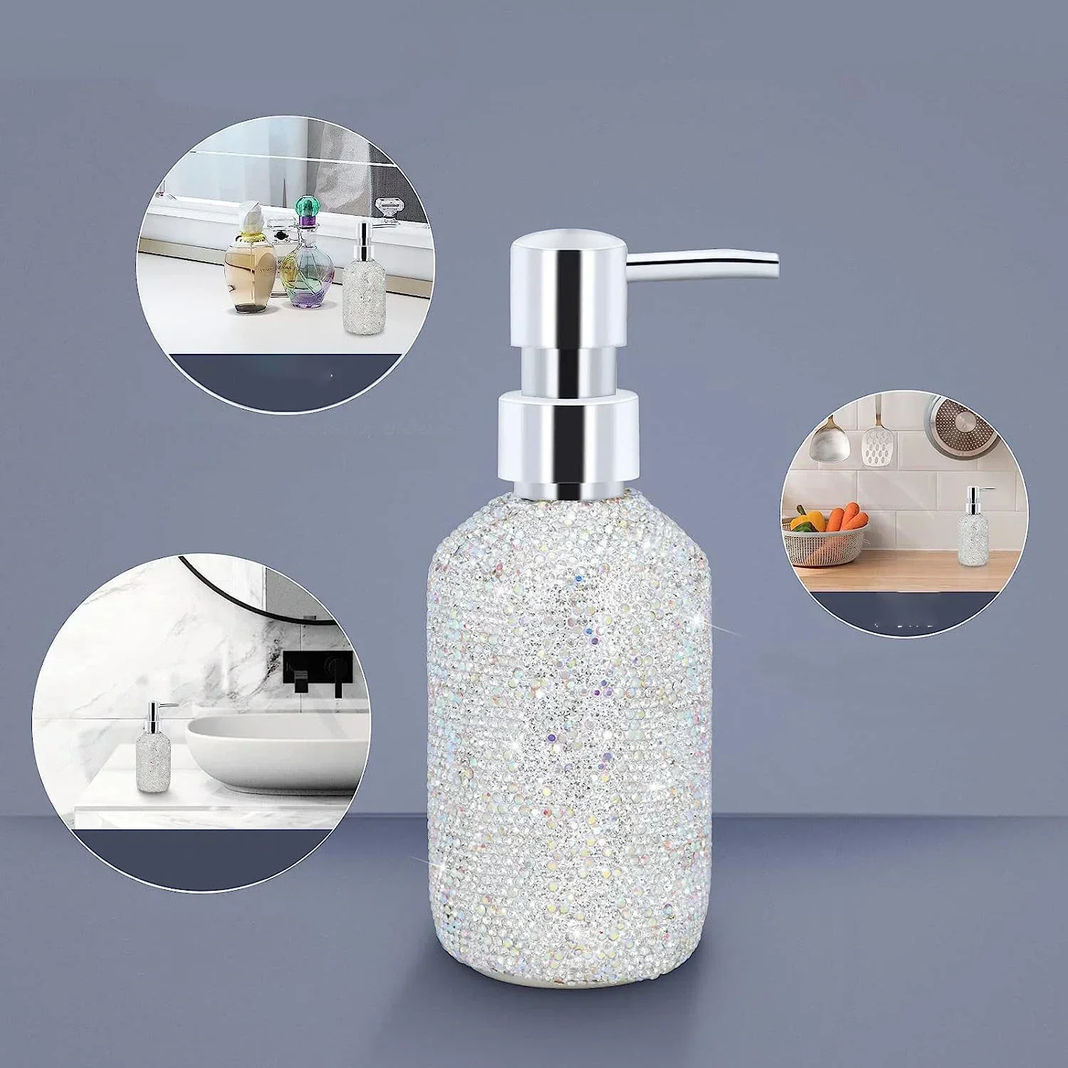 Bling Diamond Soap Shampoo Dispenser Storage Bottle Press Hand Sanitizer Dispenser Bottle Luxury Bathroom Accessories Home Decor