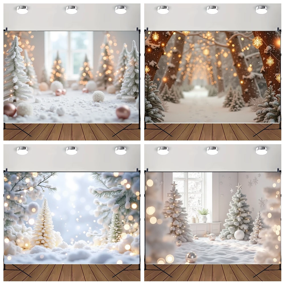 

MOON.QG Christmas Home Backdrop Photozone Arch Pine Glitter Light Window Backgrounds Photographs Accessories Poster Wallpaper