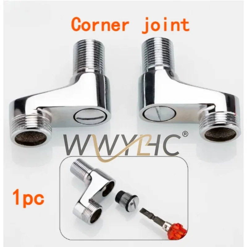 Large Bend Angle Copper Shower Faucet, Electroplated Offset Connector, Distance Reducer for Bathroom