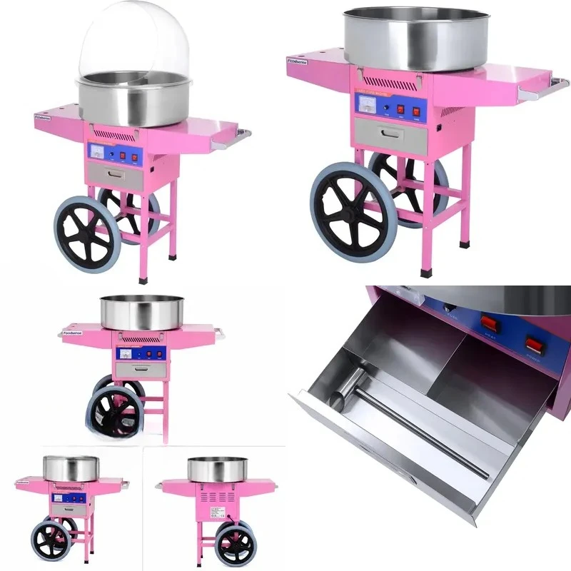 for Professional Electric Sugar Marshmallow Floss Machine with Cart Trolley Wholesale Price