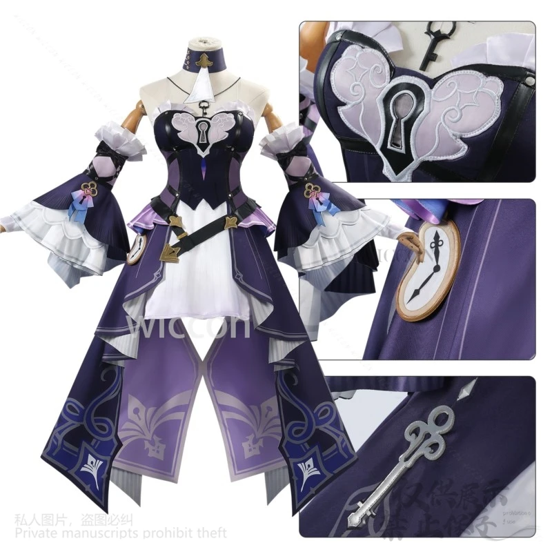 Anime Game Honkai: Star Rail Herta Cosplay SpaceStation Heita Costume Black Tower Dress Lolita Wigs Shoes Girls Woman Customized