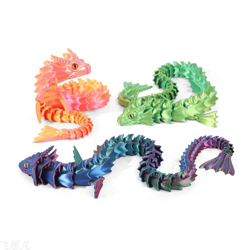 High Quality 3D Printed Sea Dragon for Living Room Multi-joint Movable Toy Home Accessories Decorative Figurines Kids Gift 2025