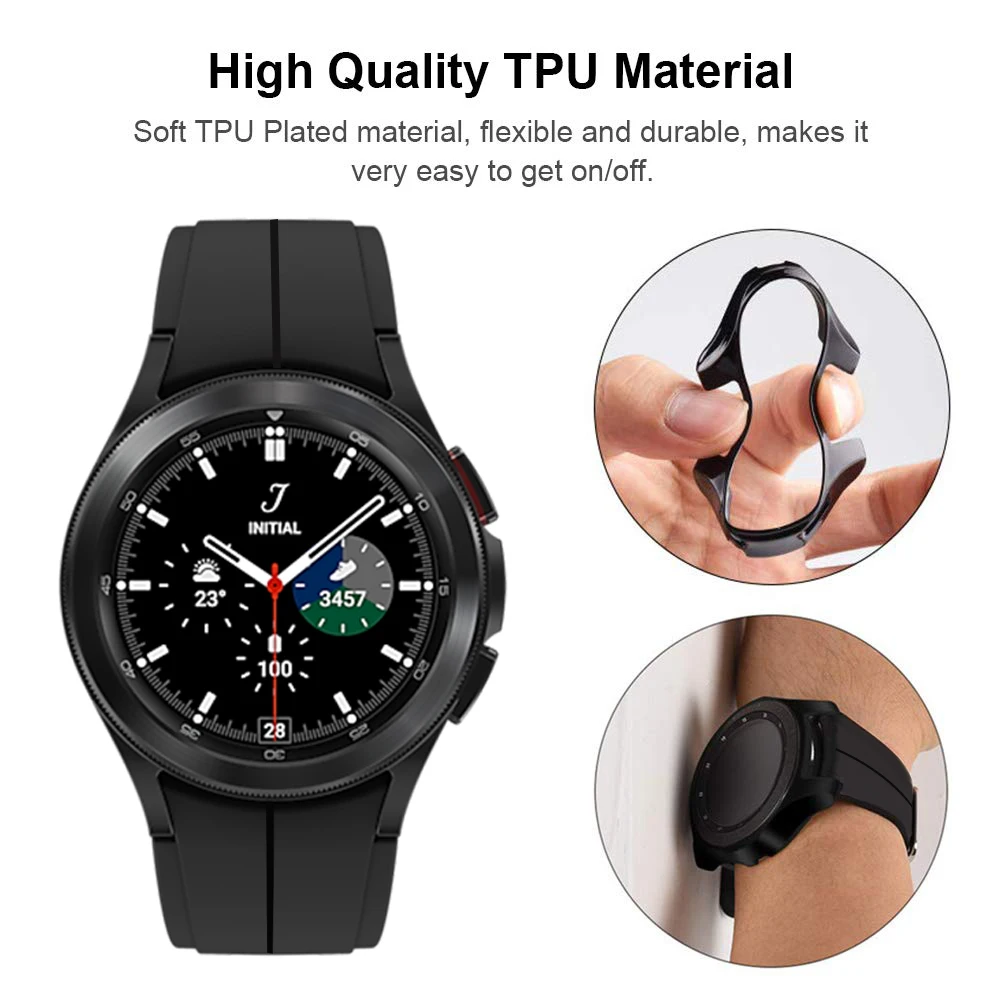 20mm Silicone Band+TPU case for Samsung Galaxy Watch 4 40mm/4 Classic 46mm 42 Original Magnetic Buckle Strap Galaxy Watch 5 44mm