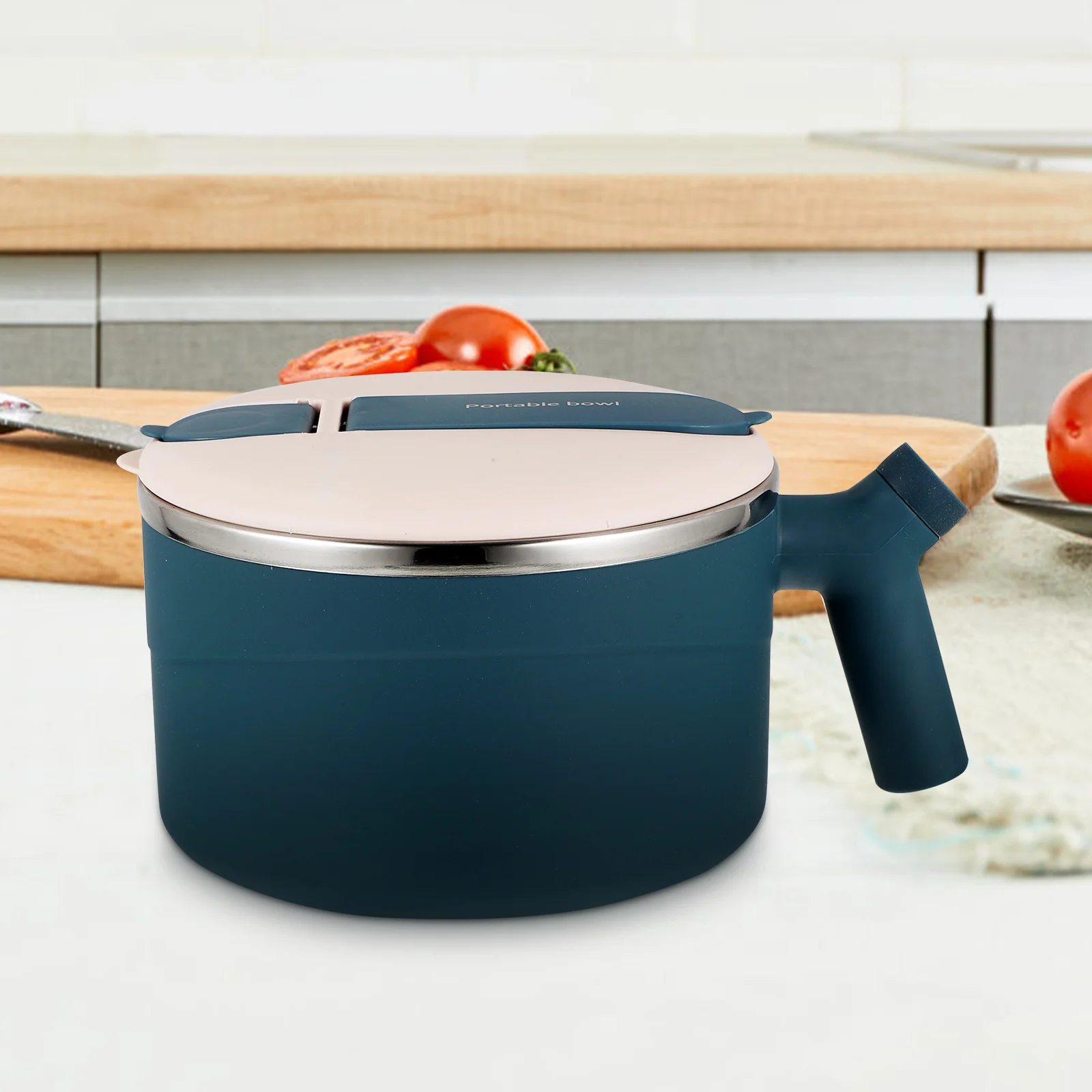 

Stainless Steel Bowl Large Capacity Ramen Portable Microwavable Easy Clean Salad Japanese Lid