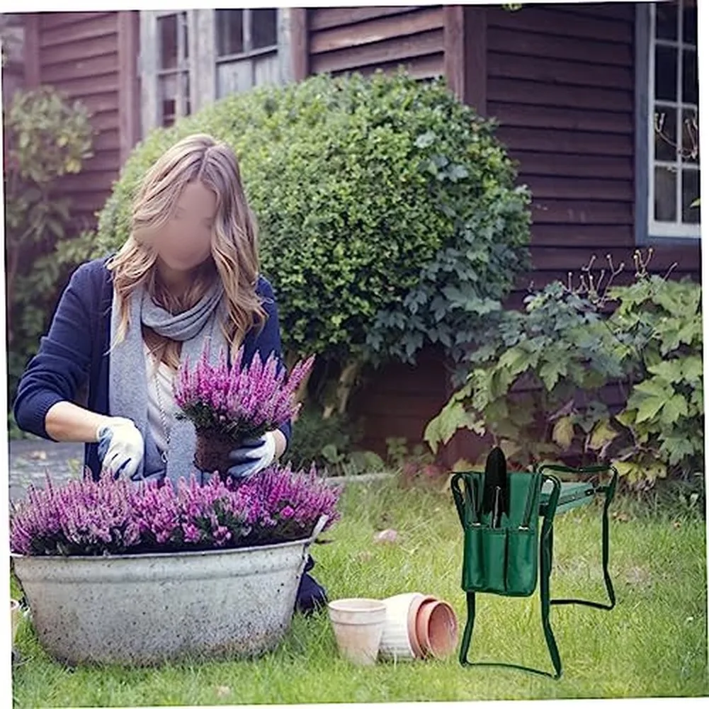Garden Kneeler Side Organizer Bag Fits Most Kneeling Stools Waterproof Storage Pouch Made of 600D Oxford Fabric