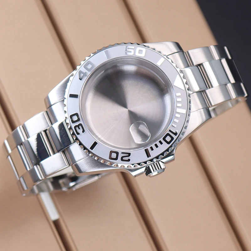 40 mm mechanische Automatikuhr mit Metallgehäuse und Armband für Yacht-master für Seiko Mod NH35 NH36 NH34 4R35 Uhrwerk 28,5 mm Zifferblatt Saphir – Detail 3