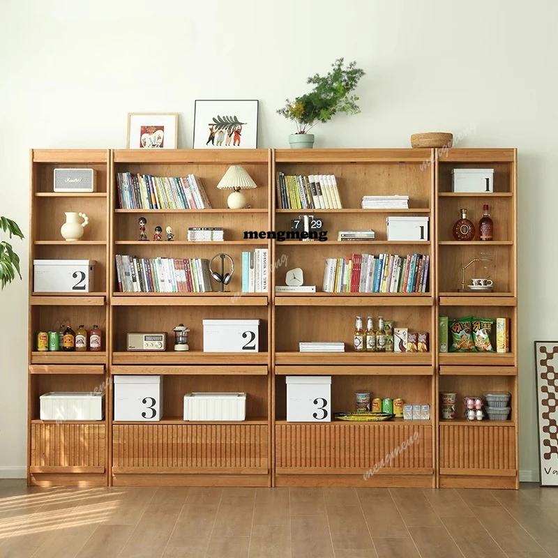 Estantería creativa nórdica de estilo mediados de siglo, estantería de pie de madera de diseño, biblioteca de estudio, muebles para el hogar