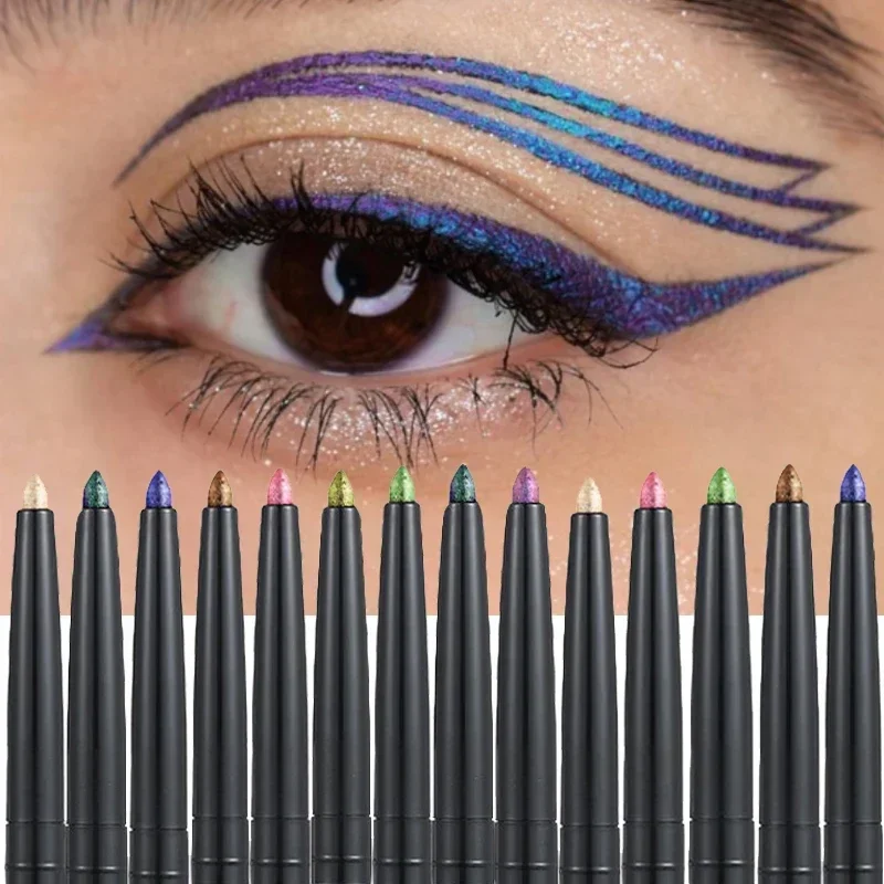 Aurora Multi Chrome Eyeliner Pen High Pigmented Long Lasting Galaxy Metallic Glitter Eyeshadow Shimmer Highlighter Eyes Makeup