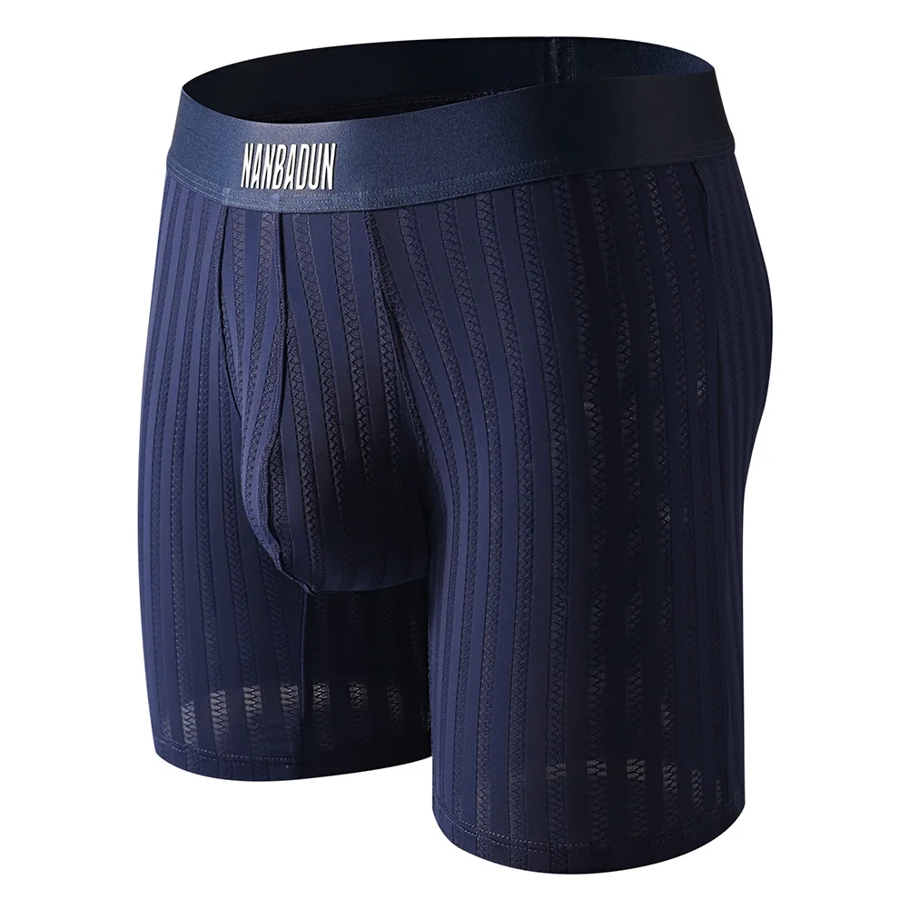 Men Ice Silk Long Leg Shorts Boxer Mesh Breathe Sports Extended Underwear For Man Trunks Hot Hot Lingerie Soft Men's Underpants