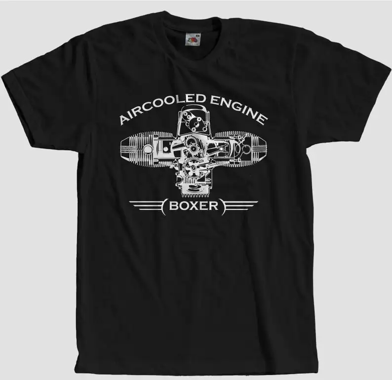 

Motorcycle T-Shirt Boxer Aircooled Flat Engine Adult Regular Fit Crew Necked T-shirt Classic T-Shirt Men's clothing