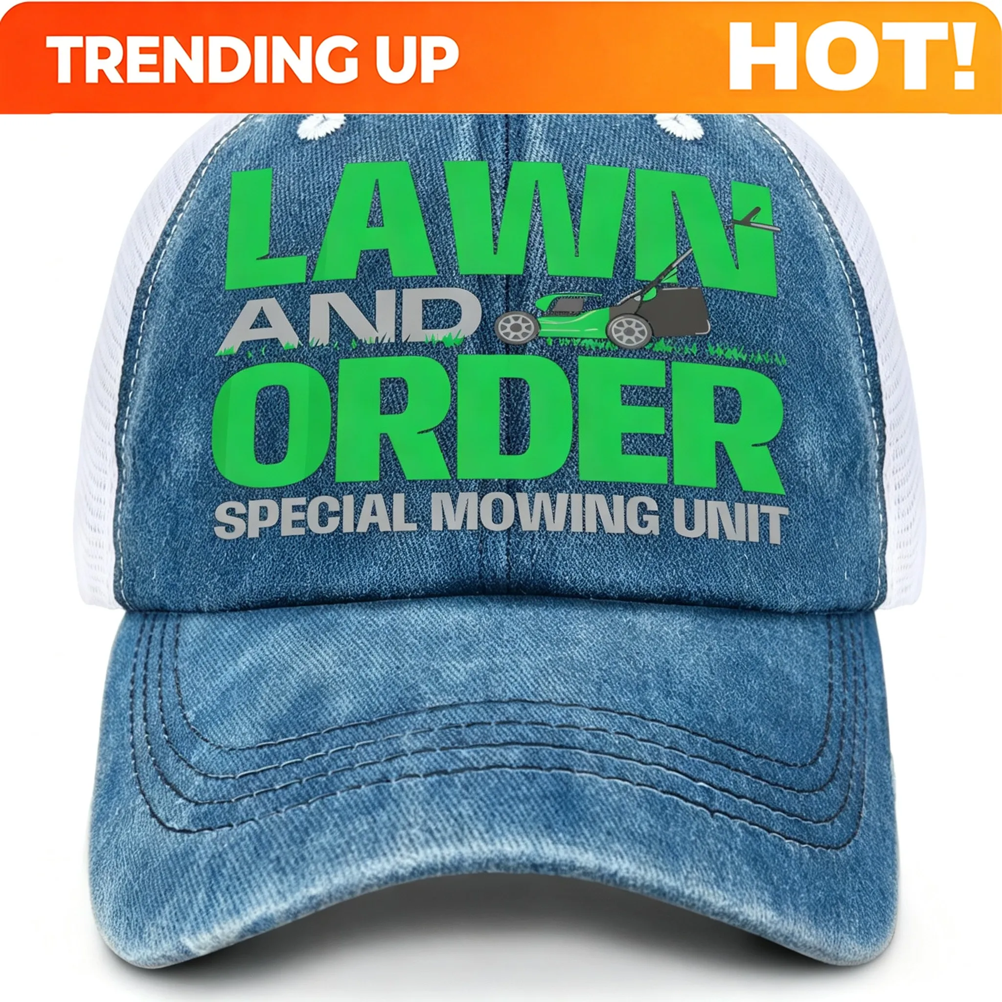 Customization Funny Lawn Mowing Gardening Enthusiast Trucker Hat Unisex Hat Men'S Funny Washed Vintage Baseball Cap