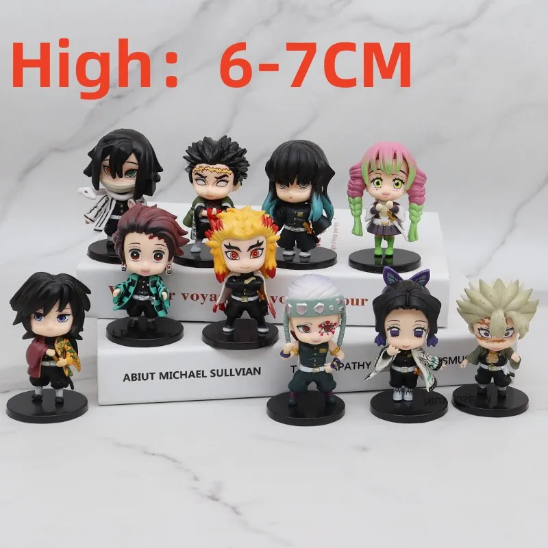 Demon Slayer Tanjiro Kawaii Figure Rengoku Shinobu Mitsuri Giyuu Kimetsu No Yaiba  Anime Figures Decorations Toy Ornaments Gifts