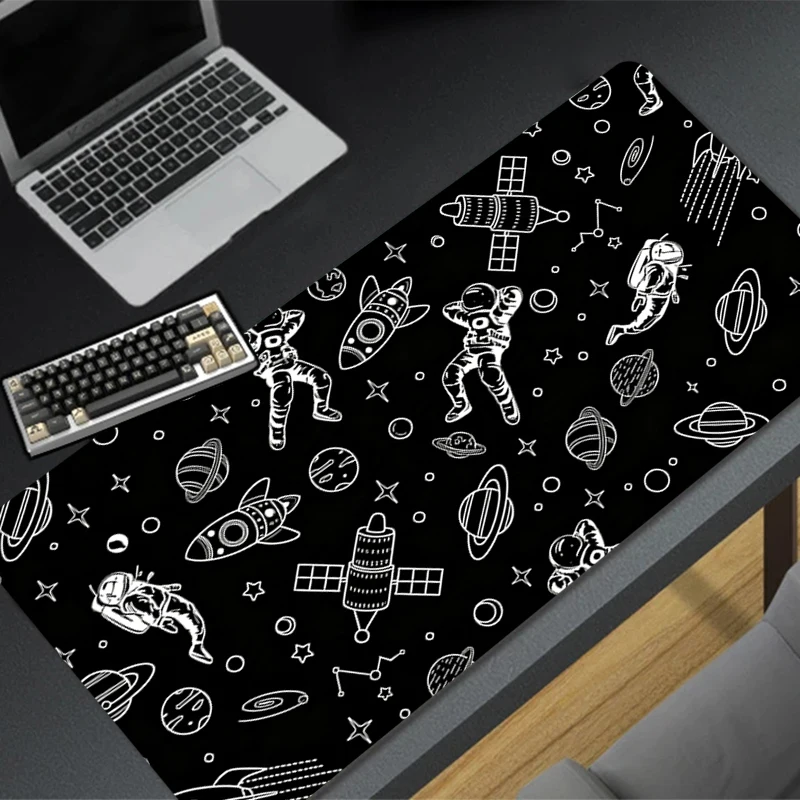 Mouse Pad Large PC Computer Desk Mat astronauts Black and white Mousepad kawaii Gamer Accessories Table Pad Gaming Keyboard Pad