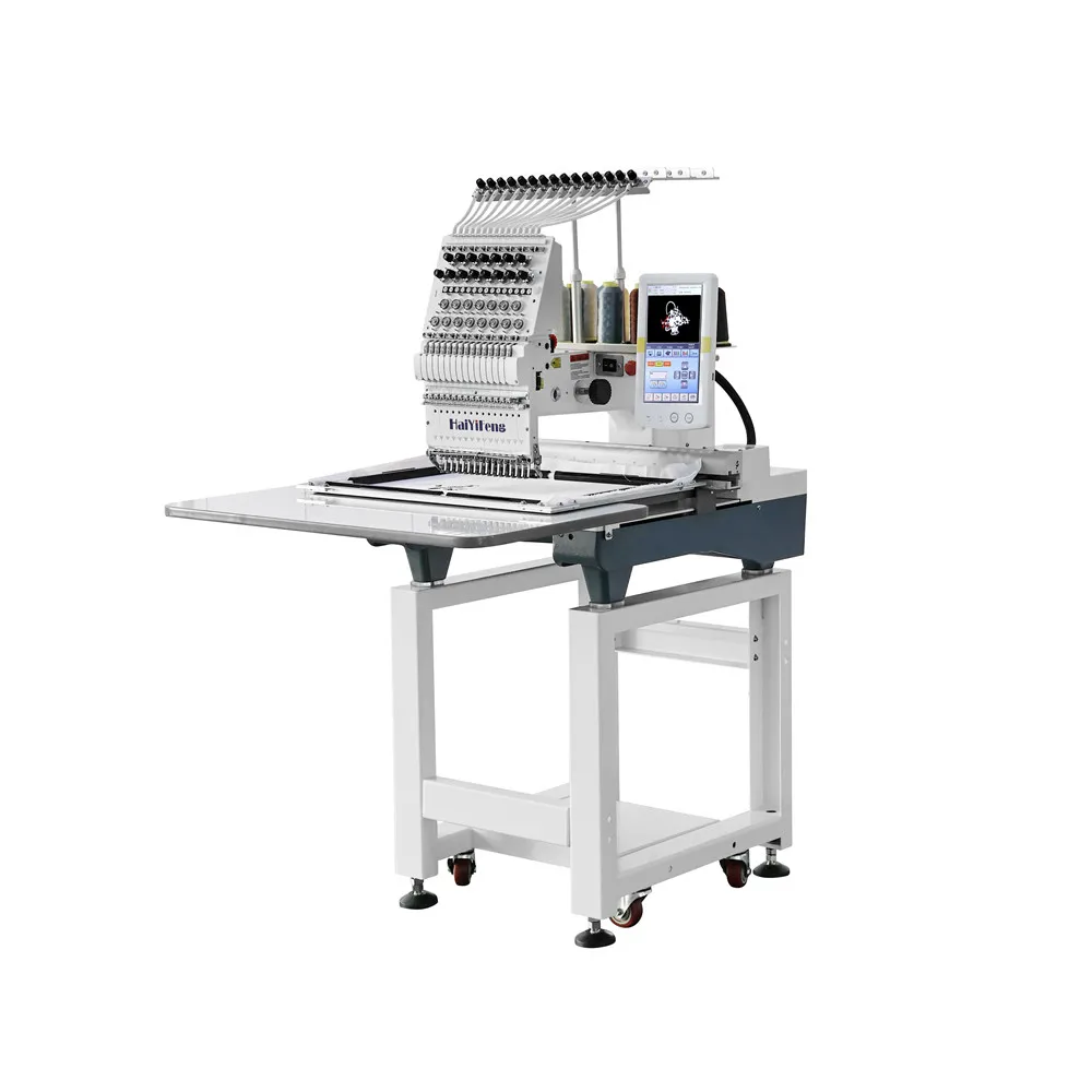 1 آلة تطريز الرأس لشعار القميص وشعار القبعة والتطريز المسطح