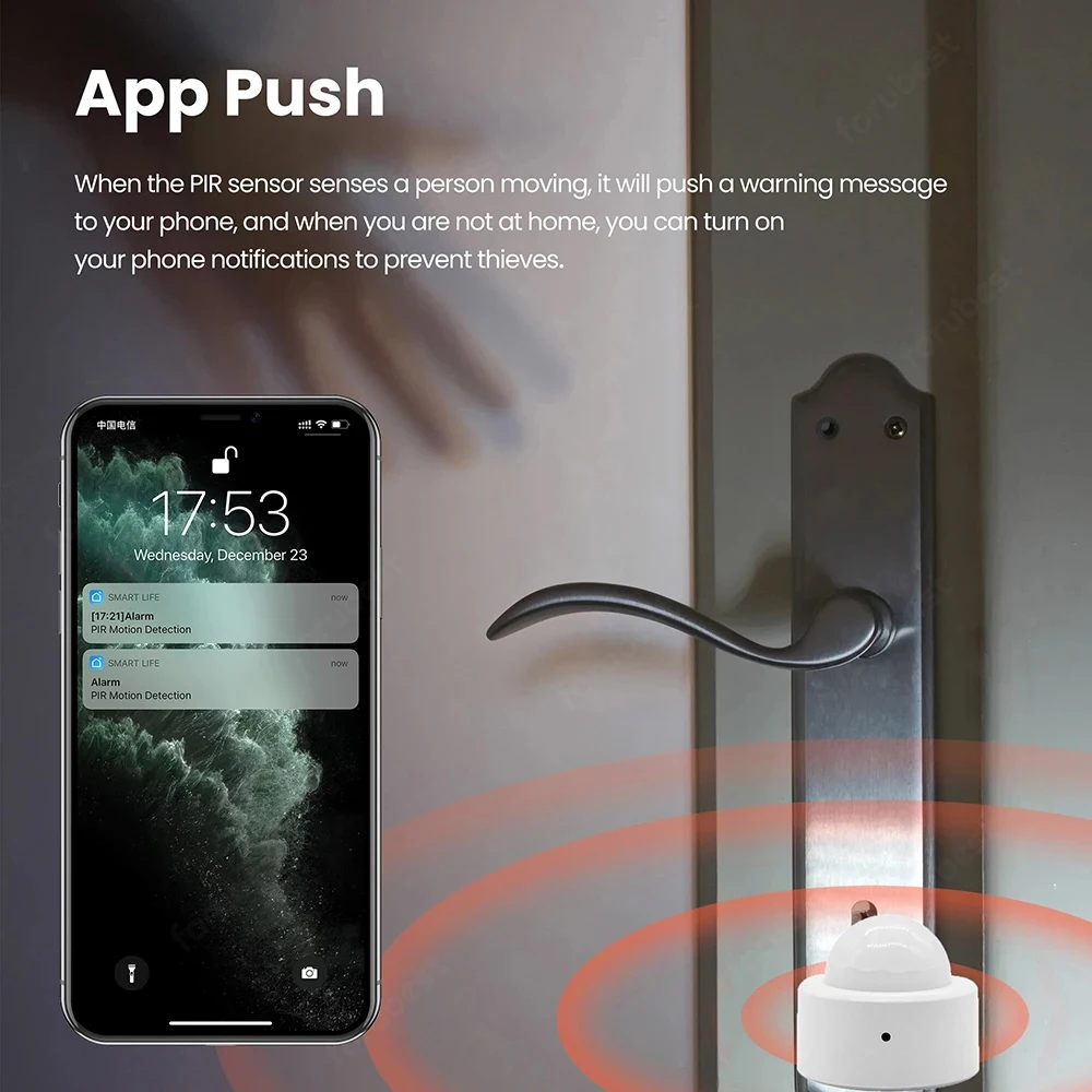 Tuya mini zigbee pir sensor de movimento inteligente corpo humano detector infravermelho segurança alarme contra roubo funciona com alexa google