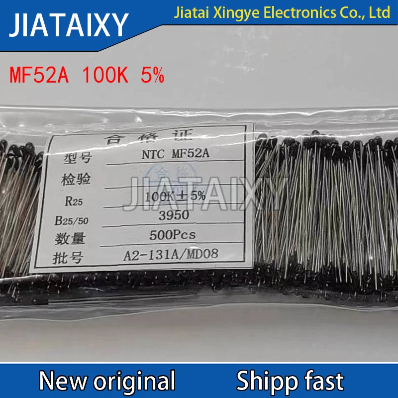 500Pcs NTC Thermistor MF52AT 5% NTC-MF52AT Thermal Resistor 1K 2K 3K 4.7K 5K 10K 20K 47K 50K 100K OHM 3590 5% MF52