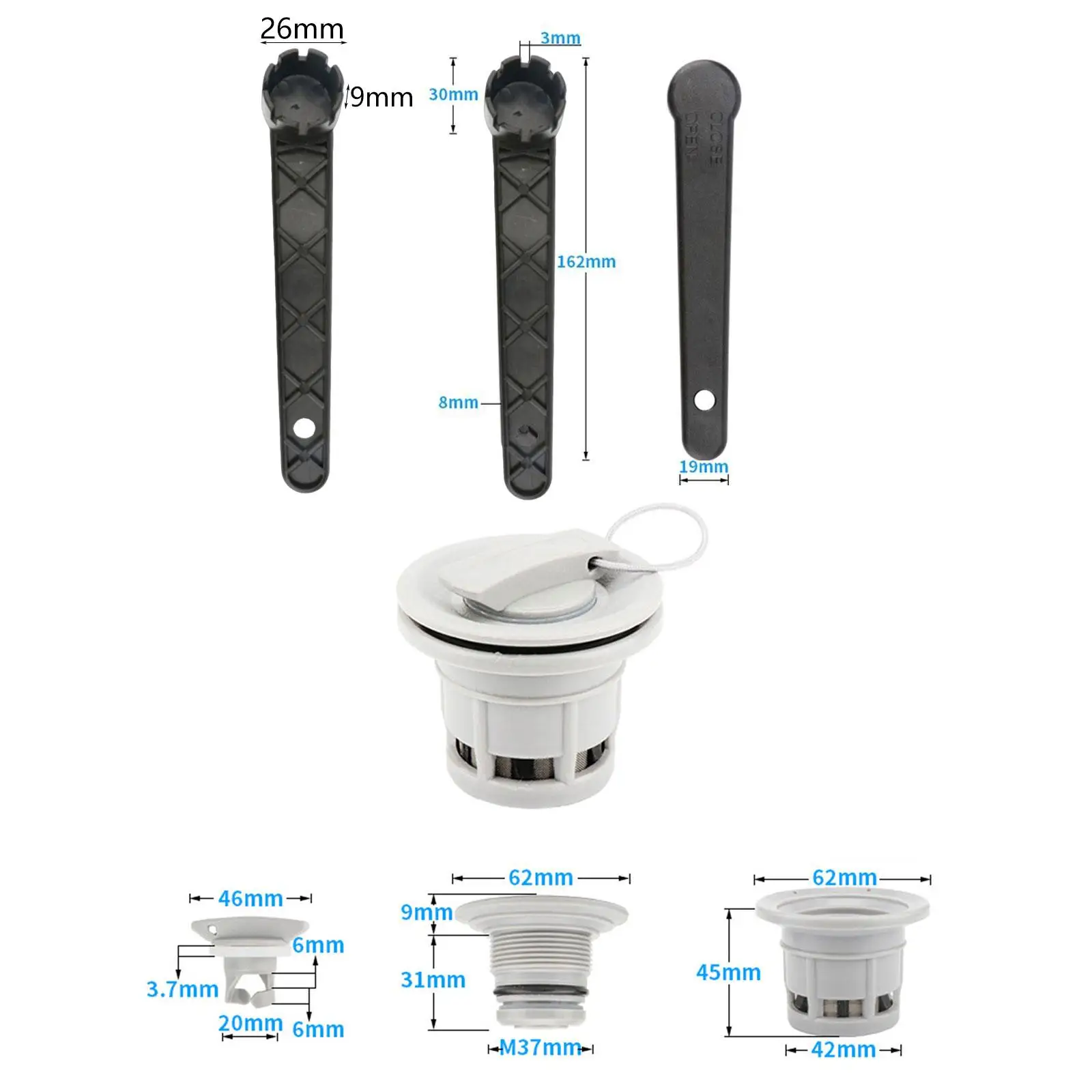 Inflatable Boat Valve Replacement for Kayak Raft Accessory with Filter Mesh