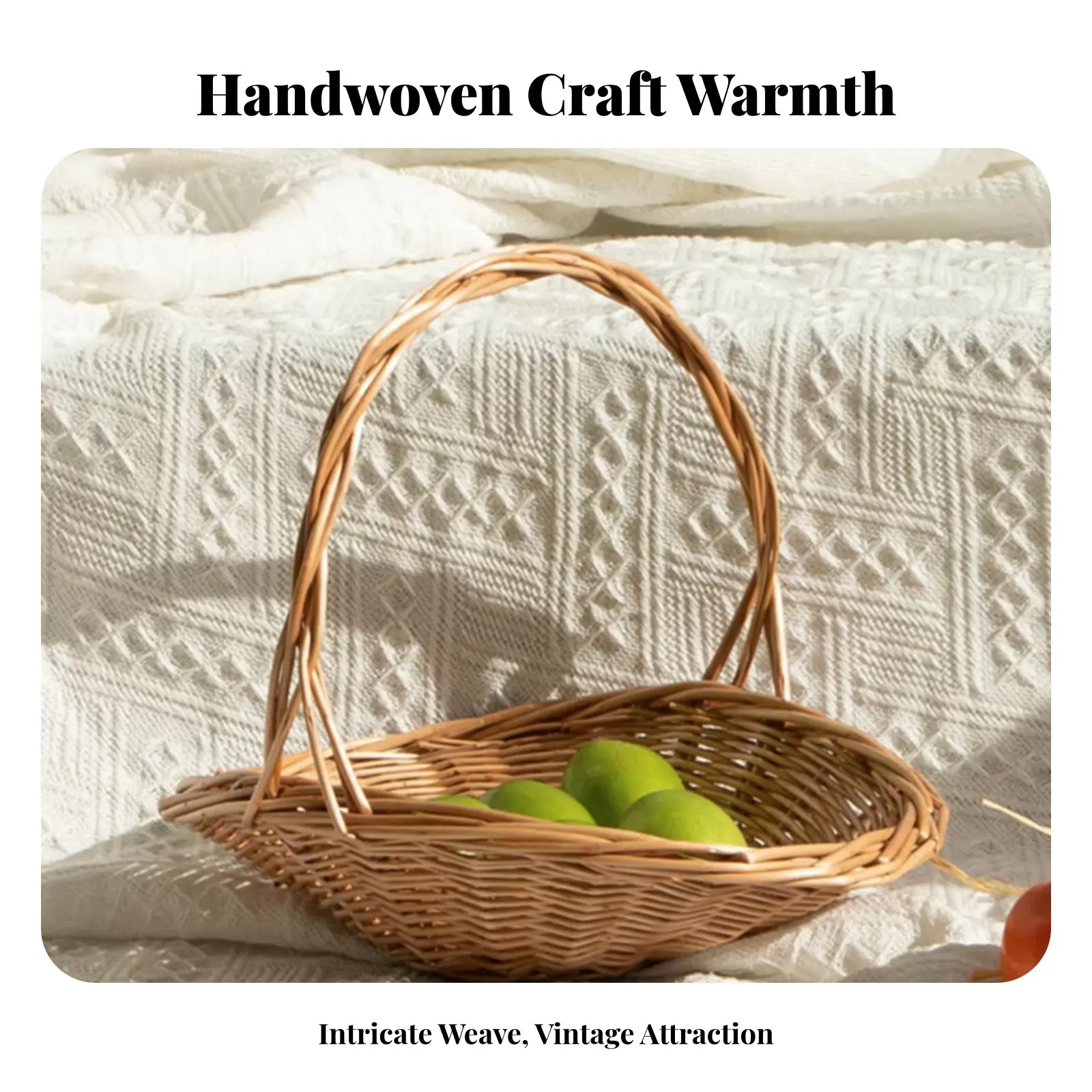 

Корзина для сбора фруктов, плетеная вручную, с ручками, винтажная и эстетичная, для садоводов, сбора урожая, демонстрации продуктов