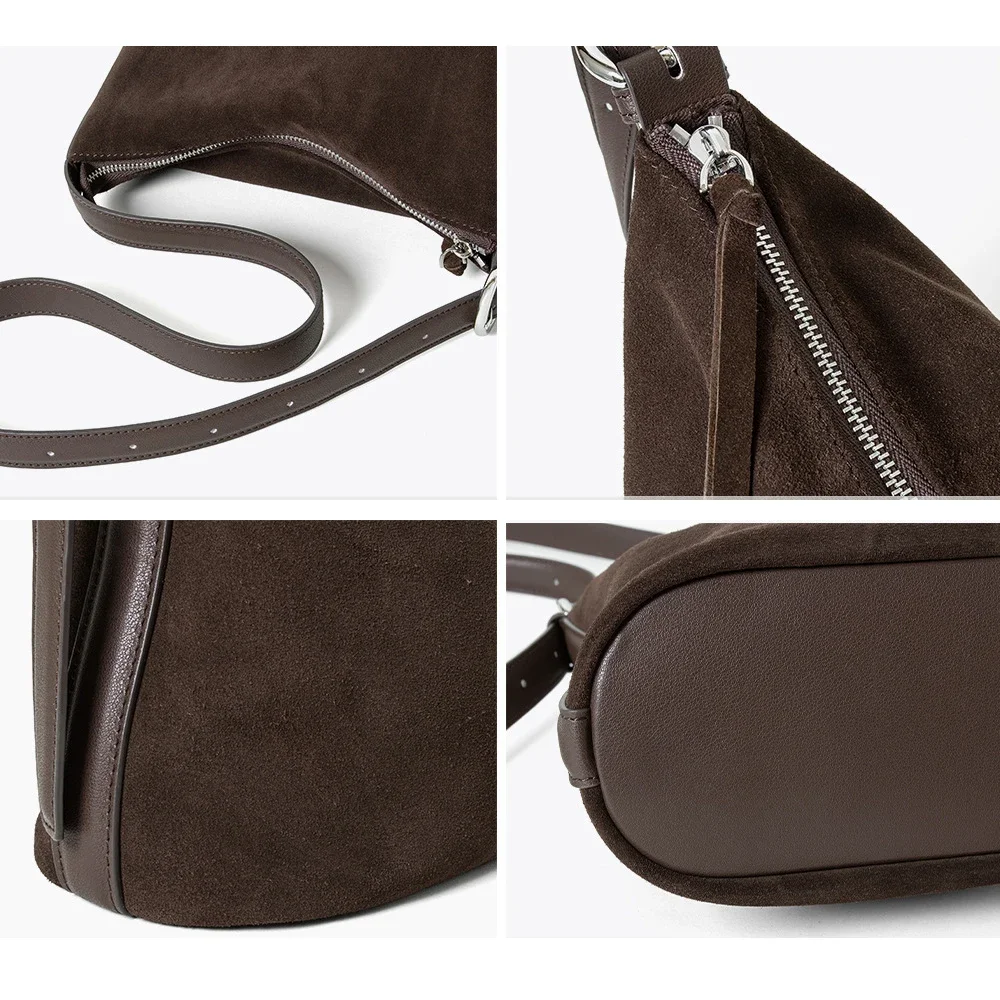 المرأة متجمد جلد البقر حقيبة كتف السيدات موضة الاتجاه مصمم حقائب فاخرة الإناث الرجعية دائم جلد البقر الحقيقي حقائب اليد