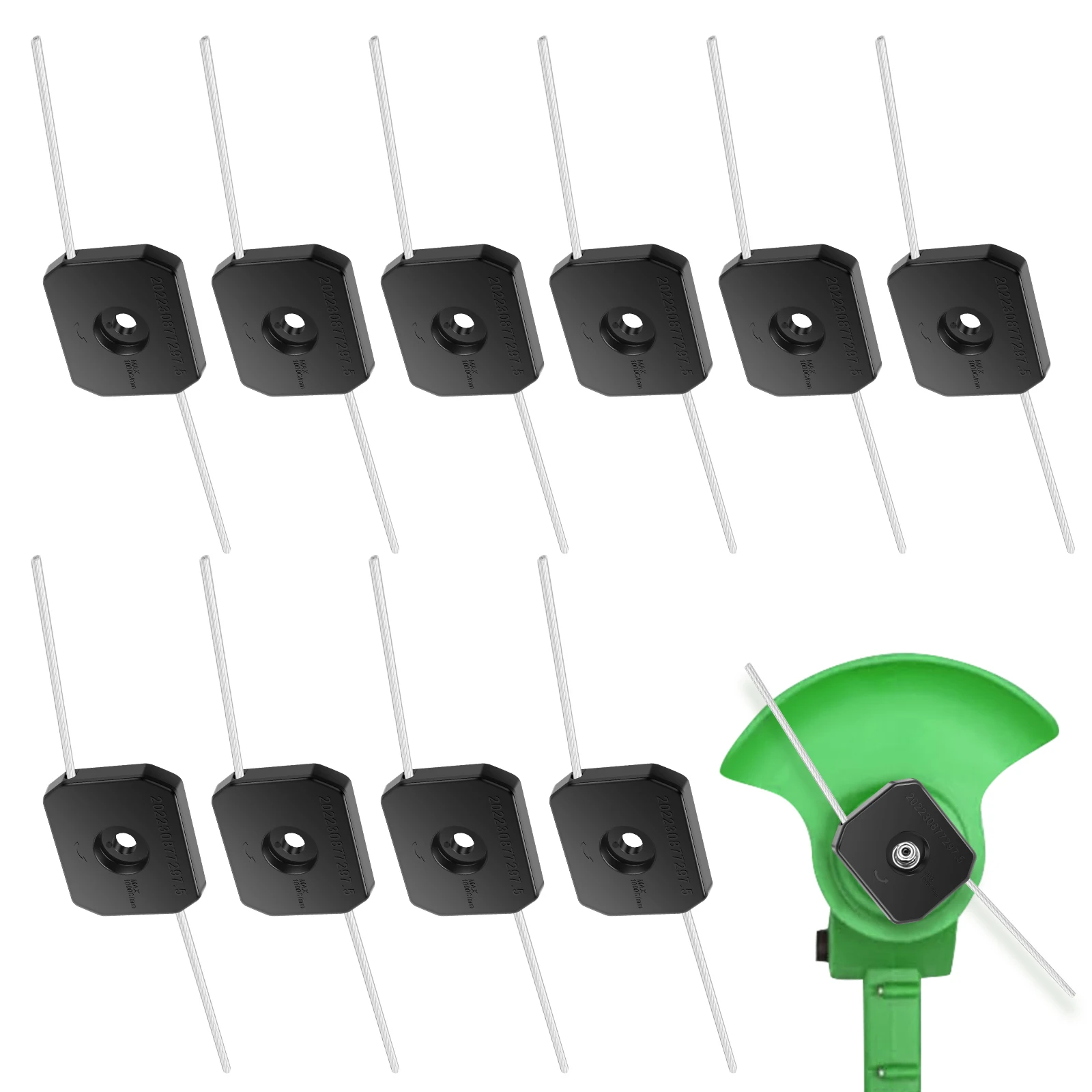 Weed Wacker Head Universal String Trimmer Head Grass Trimmer Replacement Brush Cutter Head Steel Wire Line For Garden Lawn 10Pcs