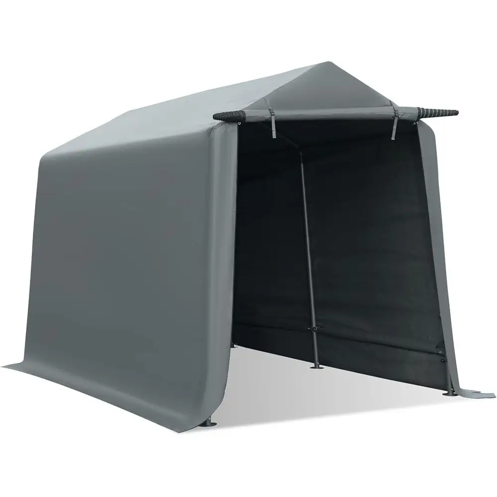 

Durable 7x12 ft Outdoor Storage Shelter with Roll-up Door for Vehicles and Garden Equipment