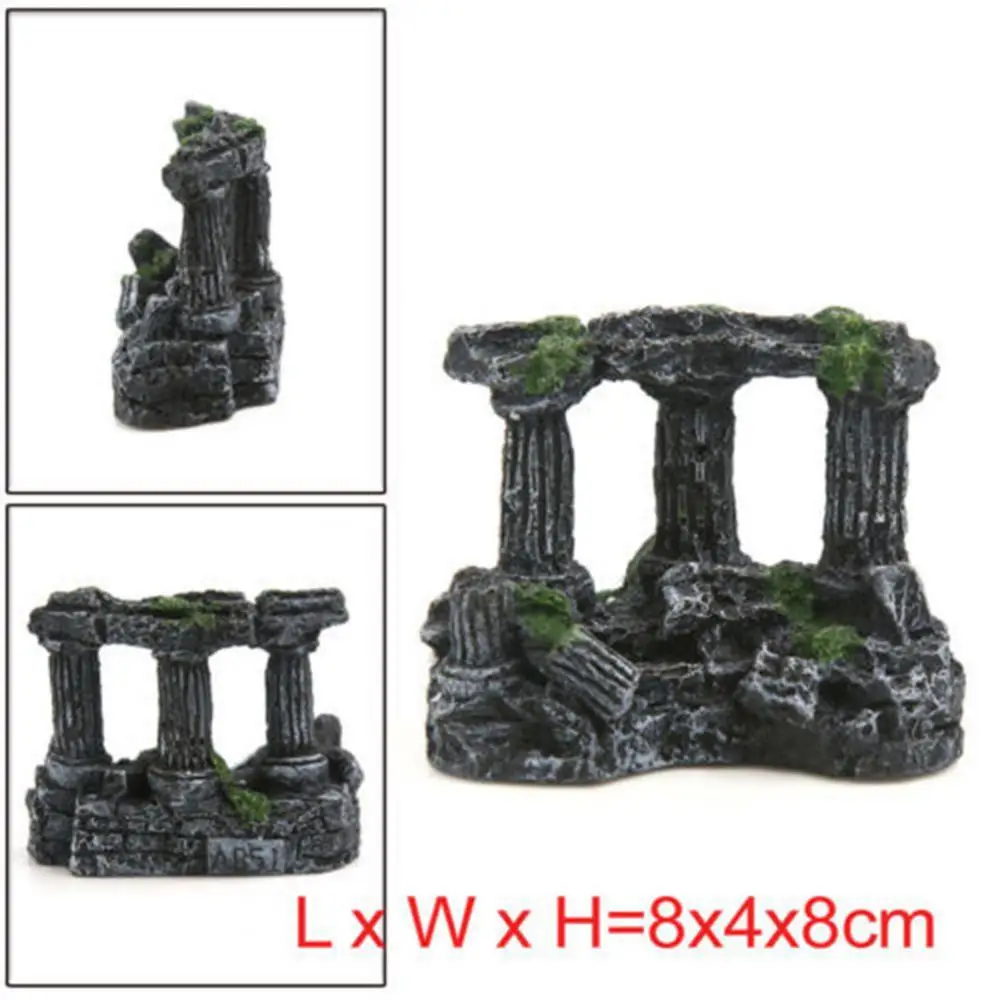 NONOR  Aquarium Fish Tank Stone Decoration Artificial Roman Column Ruins Castle Ornaments Decor Accessories декор для аквариума