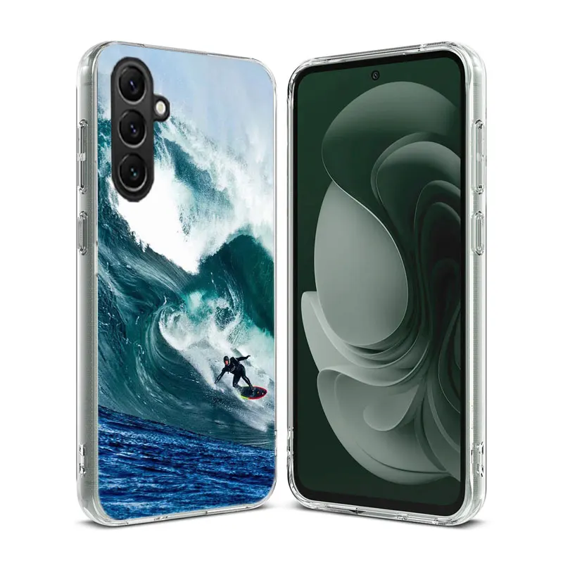 Adventure Surfing Free Travel Clear Phone For Samsung Galaxy A55 A35 A25 A15 A05S A04S A14 A24 A34 A54 A03S A13 A23 A33 A53 A73