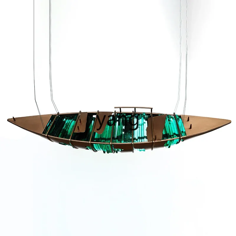 LMM transparent resin fiberglass combined with sculpture pendant abstract boat ornament