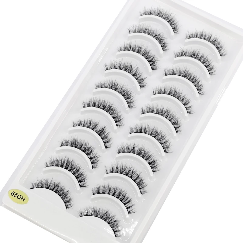 HBZGTLAD 10 คู่ขนตาปลอมธรรมชาติปลอมขนตายาวแต่งหน้า 3d mink eyelashes eyelash extension mink eyelashes สําหรับความงาม