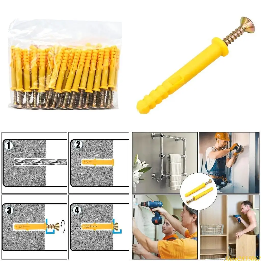 

Industrial Grade Small Expansion Screws set Convenient & Versatile Wall Anchors Set for Heavy Artwork & Secure Fixing 831F