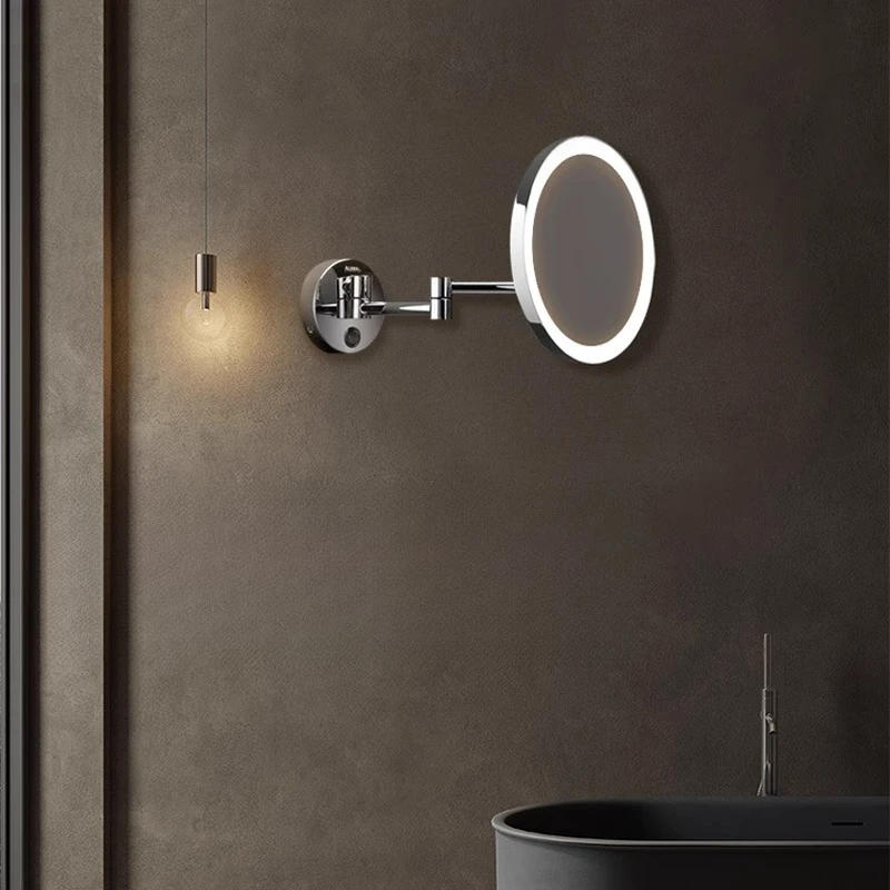 

Hanging LED lamp beauty makeup mirror hotel bathroom foldable