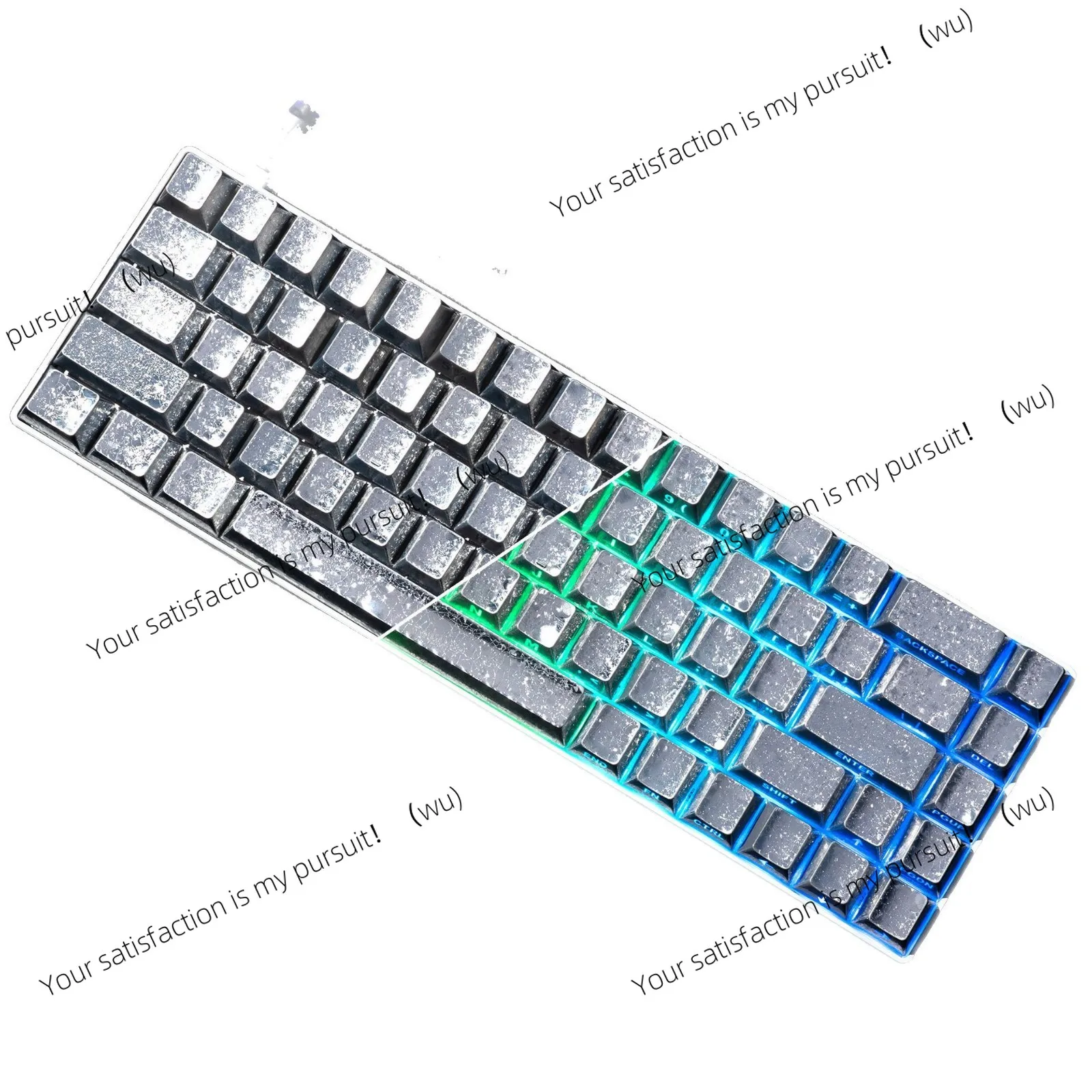 Frosted keycaps with metallic texture, customized mechanical keyboard for wooting60