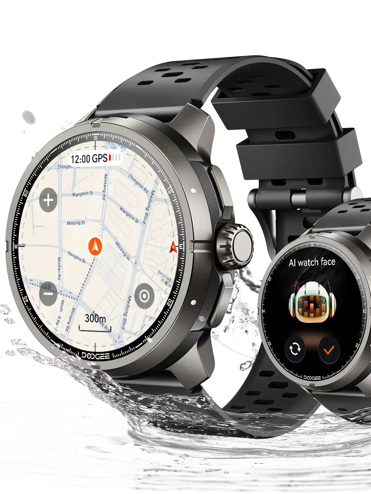 DOOGEE Anymoving M1 Pro Smartwatch mit Offline-Karten, Gesundheitsüberwachung, GPS, Bluetooth-Anruffunktion, KI-Funktion und Wasserdichtigkeit für Erwachsene