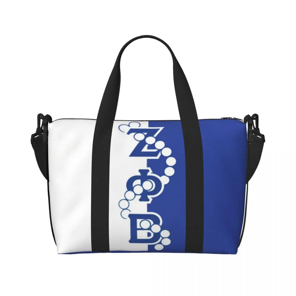 Bolsa tote grande personalizada com logotipo Zeta Phi Beta para mulheres ZOB Sorority ombro compras praia academia bolsa de viagem