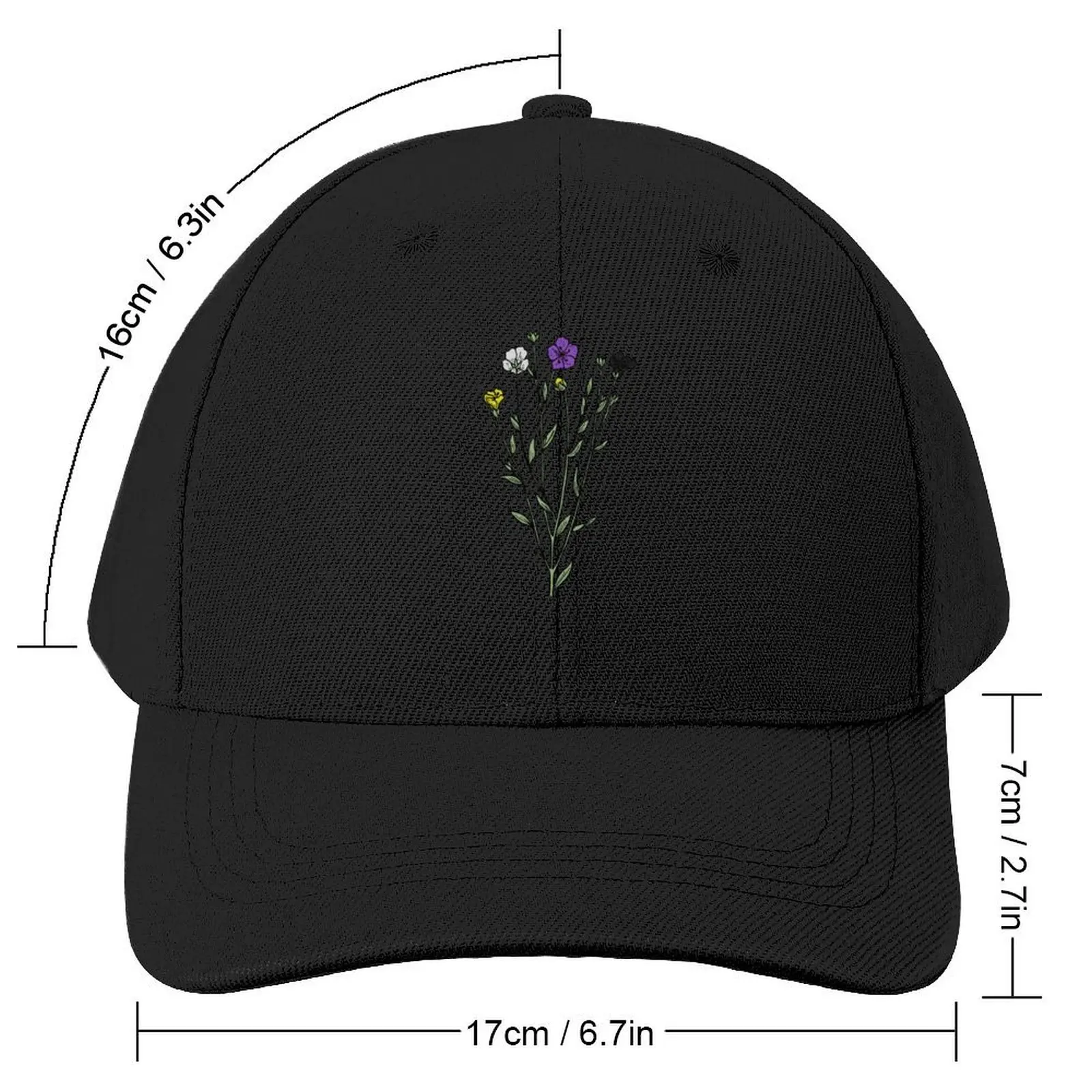 Subtle Nonbinary Pride Flax Sprig Baseball Cap Luxury Hat Sports Cap Men's Caps Women's