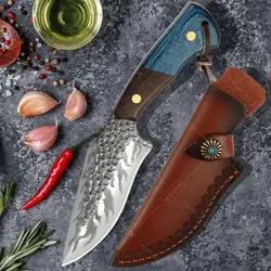 WXCOO Professional Japanese Knife Handmade Forged Kitchen Chef Boning Knifes Meat Cleaver Butcher Stainless Steel Cutting Knife