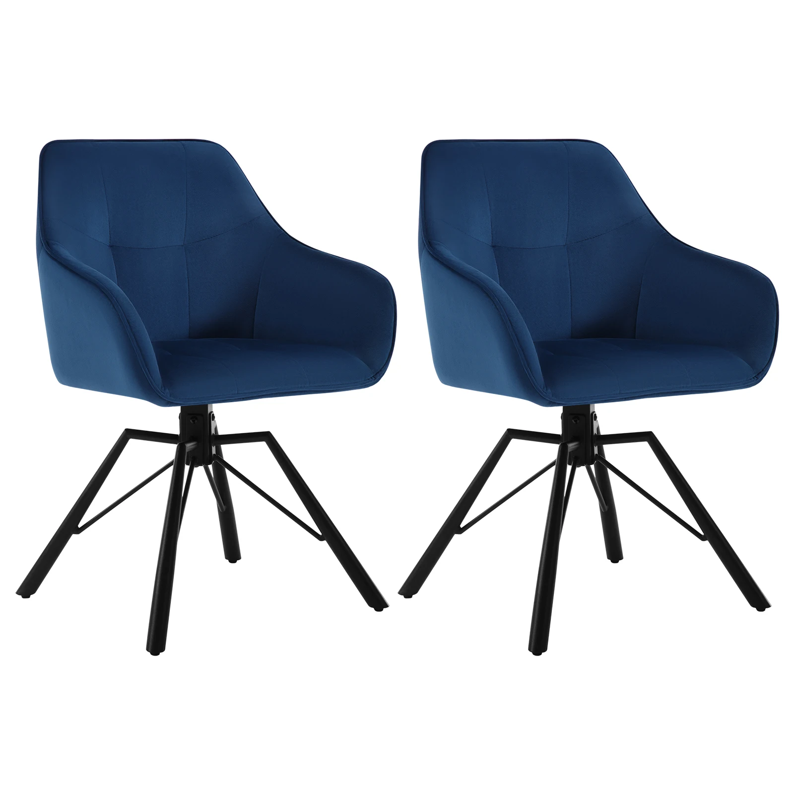 WOLTU 2 stks/set Keuken Gestoffeerde Comfortabele Stoel Draaibare Eetkamerstoel met Armleuningen Rugleuning voor Restaurant Woonkamer Thuis